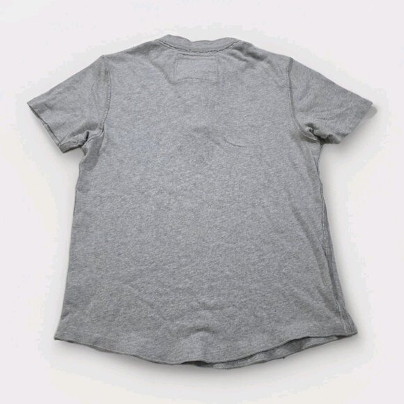Abercrombie & Fitch T Shirt Mens M Gray Polo Distressed Muscle SS Button Preppy - Picture 2 of 14